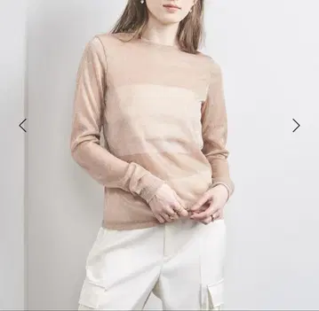 UNITED ARROWS 글리터 라메 저지 티셔츠 핑크