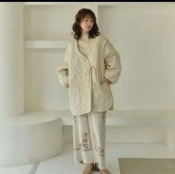 eaphi leaf pattern quilting coat