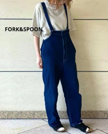 FORK&SPOON 접결 데님 살로펫 오버롤 작업복