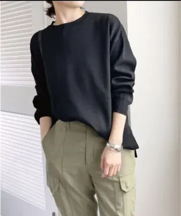 택 포함 새상품 Spick & Span 워셔블 크루넥 풀오버