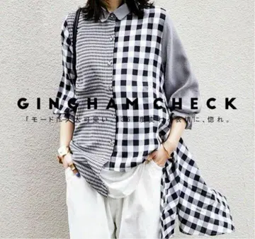 antiqua 안티카 변형 셔츠 깅엄 체크 아지메 디자인