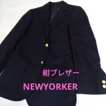 새상품급 NEWYORKER/뉴요커 네이비 울 블레이저 골드 버튼