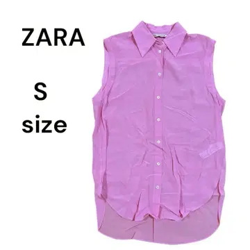 ZARA 자라 슬리브리스 셔츠 상의 핑크 여성용 S 2107