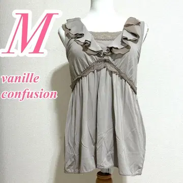 vanilla confusion M 베이지 블라우스 깔끔한 레이스