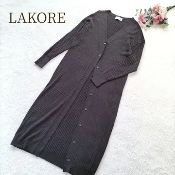 [라코스테] 여성용 리브 롱 가디건 브라운