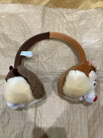 디즈니 리조트 칩과 데일 봉제 인형 겨울용 귀도리