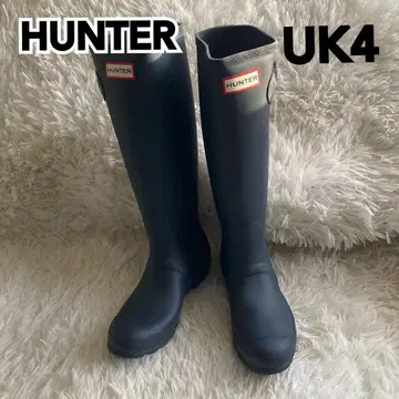 HUNTER 장화 롱 부츠 레인부츠 UK4 네이비