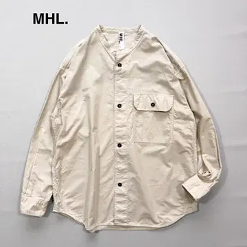 MHL. 최근 모델 밴드 카라 코튼 오버 셔츠 두꺼운 원단