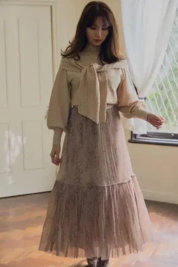 Herlipto Rose Pleated Tulle Skirt 코지마 요나