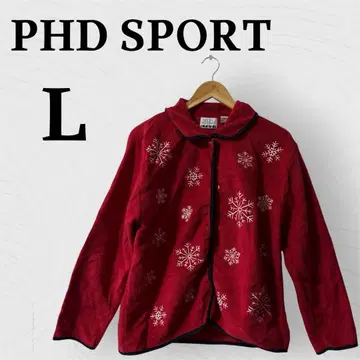 PHD SPORT [ L ] 빨간색 눈꽃 자수 자켓 두꺼운 원단 따뜻한