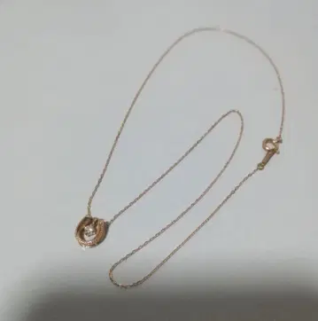 k10(금10) 말발굽 다이아 0.05 펜던트 목걸이 40cm