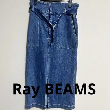 Ray BEAMS 하이웨스트 스트레치 데님 스커트 벨트 포함 1