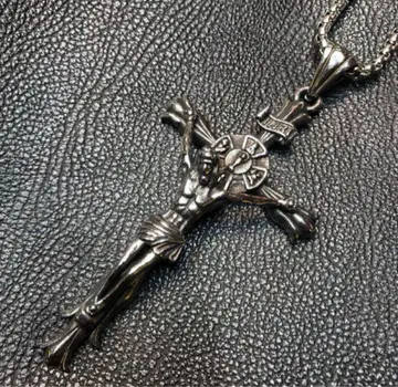 극소량 재입고 십자가 그리스도 예수님 단색 실버 올 스테인리스 목걸이