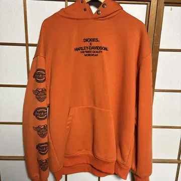 DICKIES x HARLEY-DAVIDSON 오렌지 후드티 L 사이즈