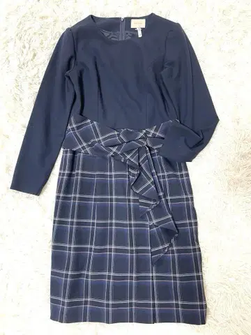 새상품급 로즈 티아라 도킹 원피스 체크 긴팔