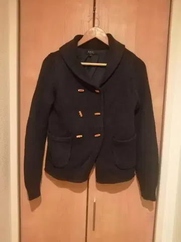 A.P.C. 아페쎄 네이비 P코트풍 니트 가디건 XS 면100