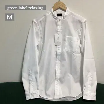 새상품 그린 라벨 릴랙싱 밴드 카라 셔츠 화이트