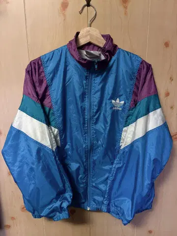 adidas 80년대 후반 블루종 M 새상품급 숏 기장 크롭 아디다스