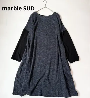 마블슈드 marble SUD 원피스 네이비 도킹 긴팔