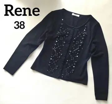 [ 새상품급 ] Rene 루네 가디건 블랙 리본 레이스 38 L