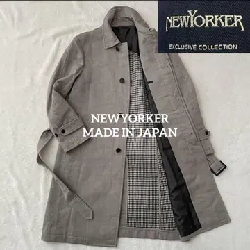 새상품급 NEWYORKER 싱글 트렌치코트 벨트 포함 클럽 체크