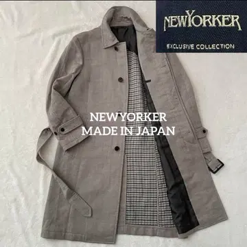 새상품급 NEWYORKER 싱글 트렌치코트 벨트 포함 클럽 체크