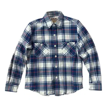 Schott DELUXE 샷 디럭스 긴팔 셔츠 M 체크 블루