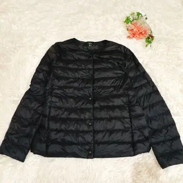 유니클로 울트라 라이트 다운 릴랙스 퀼팅 자켓 블랙 XL 노칼라