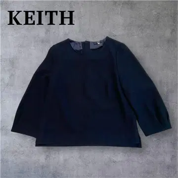 KEITH 키이스 풀오버 네이비 트위드 7부 소매