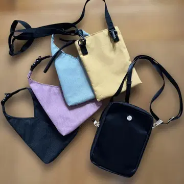 새상품급 러셋 MUJI 나일론 숄더백 블랙