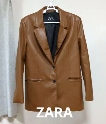 ZARA 인조 가죽 자켓 브라운 S