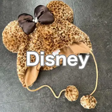 Disney 디즈니랜드 미니 모자 표범 무늬 퍼