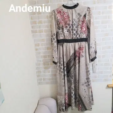 Andemiu 택 포함 스카프 프린트 원피스