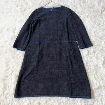 45R 45rpm 헤링본 트위드 코튼 100% 원피스