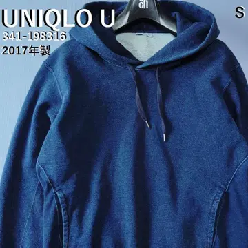 UNIQLO U 인디고 맨투맨 후드티 긴팔 다크 네이비 2017년제 S
