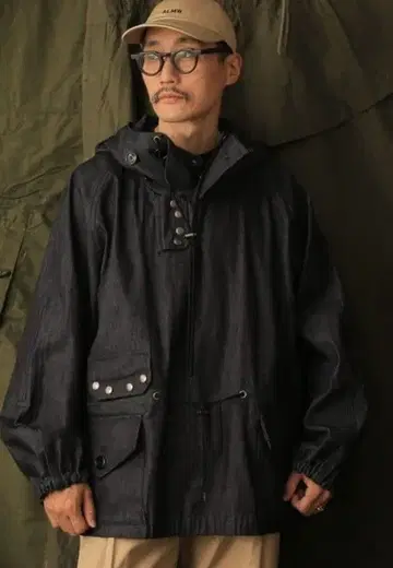 WAIPER.inc 로열 네이비 스목 파카 오카야마 데님 L