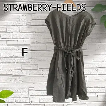 STRAWBERRY-FIELDS 여성용 원피스 카키 반팔 봄/여름/가을