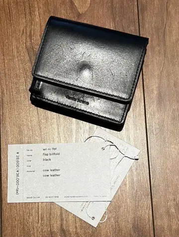 Hender Scheme W1-RC-TBL 접이식 지갑 블랙 소가죽