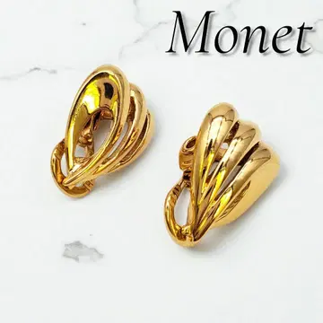 컨디션 최상 MONET 골드 도금 빈티지 80's 물방울 클립