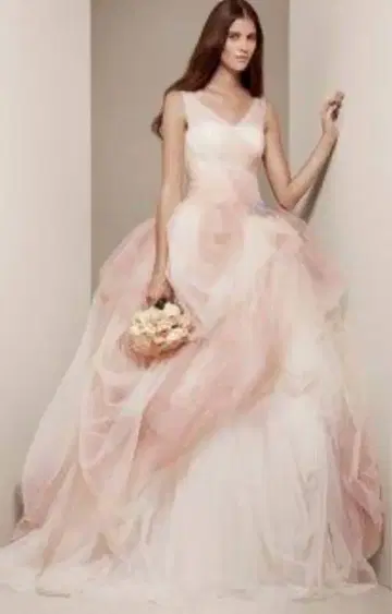 파니에 부착 White by Vera Wang 프린세스 튤 드레스 US0
