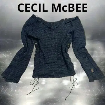 00s CECILMcBEE 데미지 니트 롱t 다크코어 y2k 헤이세이