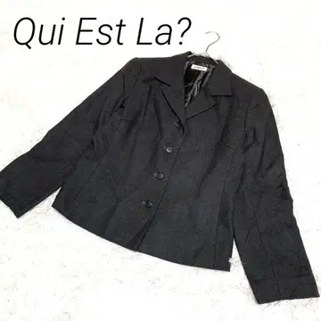 Qui Est La? 다크 그레이 테일러드 자켓 앞면 버튼 9호