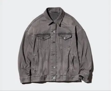 UNIQLO 데님 오버 사이즈 자켓 M 사이즈 그레이 데님 자켓