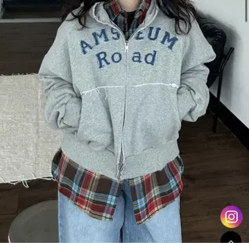 com9ure 코무큐리 후드티 Denim PatchZip Hoodie