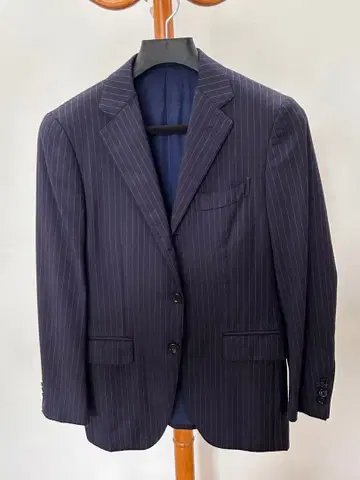 BEAMSF 네이비 스트라이프 수트 44