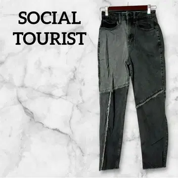 새상품급 SOCIAL TOURIST 패치워크 데님 w 25 디자인