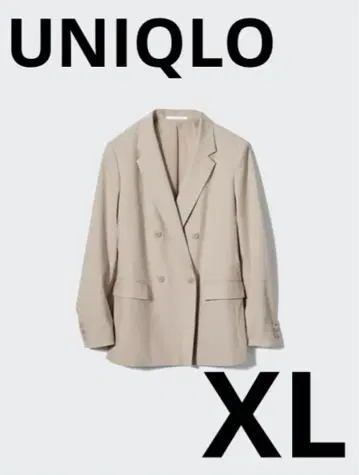 유니클로 베이지 더블 브레스트 테일러드 자켓 XL