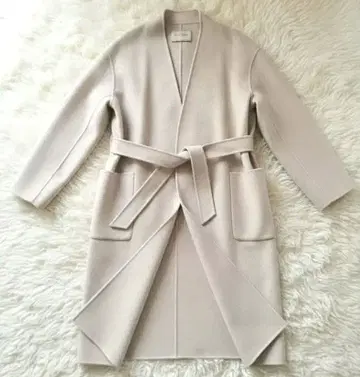 UNITED ARROWS UBCS 리버 스탠드 노카라 롱 코트
