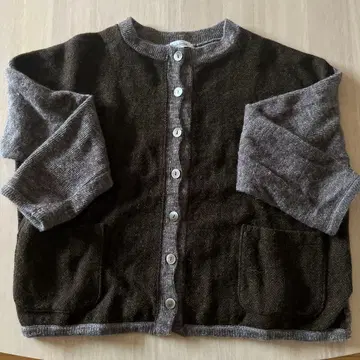 가디건 린넨 울