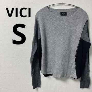 1점 VICI 그레이 블랙 여성용 긴팔 스웨터 [ S ]